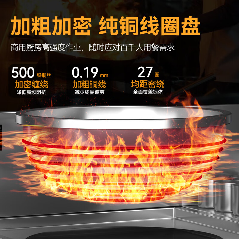 麥大廚星麥款304材質(zhì)電磁雙頭雙尾小炒爐30kw