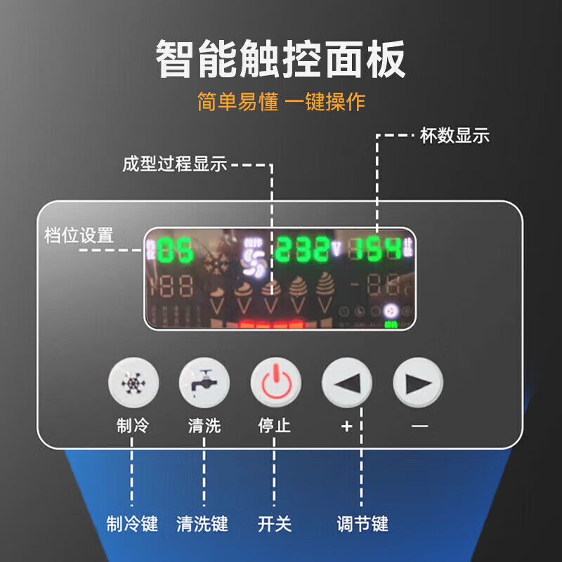 麥大廚經(jīng)濟(jì)款三頭臺式冰淇淋機2.0KW 